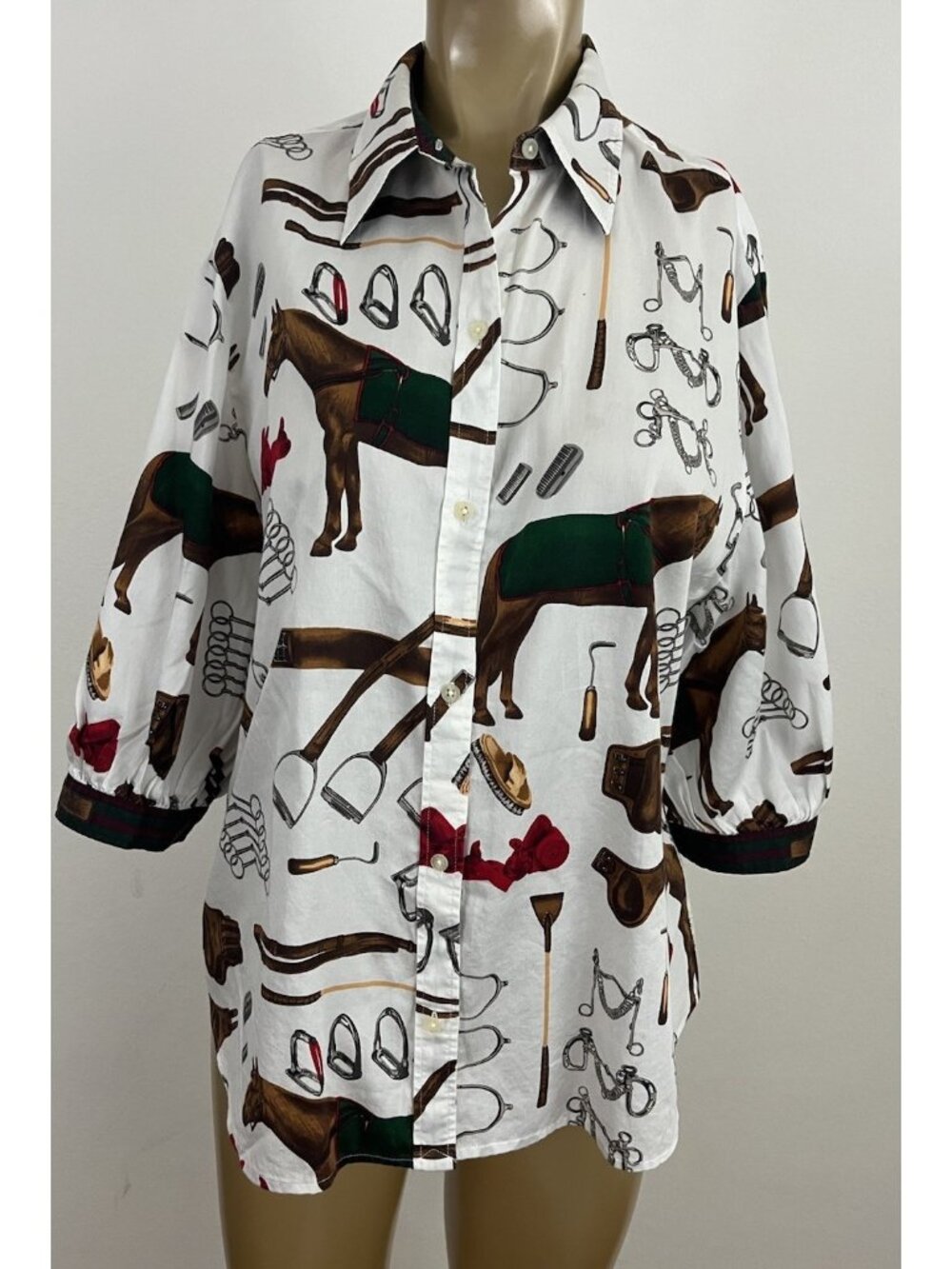 Lauren Ralph Lauren Women's XL Equestrian Horse Shirt Top